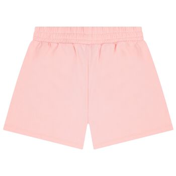 Girls Pink Teddy Bear Logo Shorts