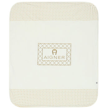 Ivory & Gold Logo Baby Blanket
