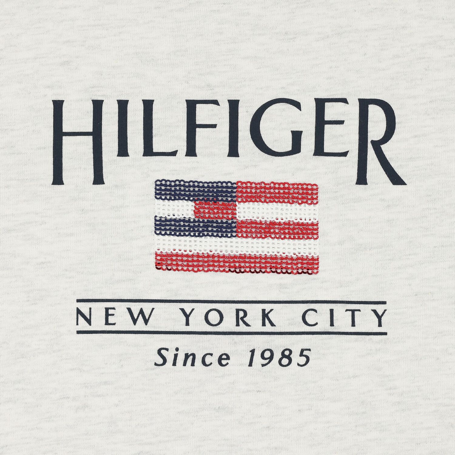 فستان بنات قطن مزين بعلم بالترتر باللون الرمادي , 1, hi-res