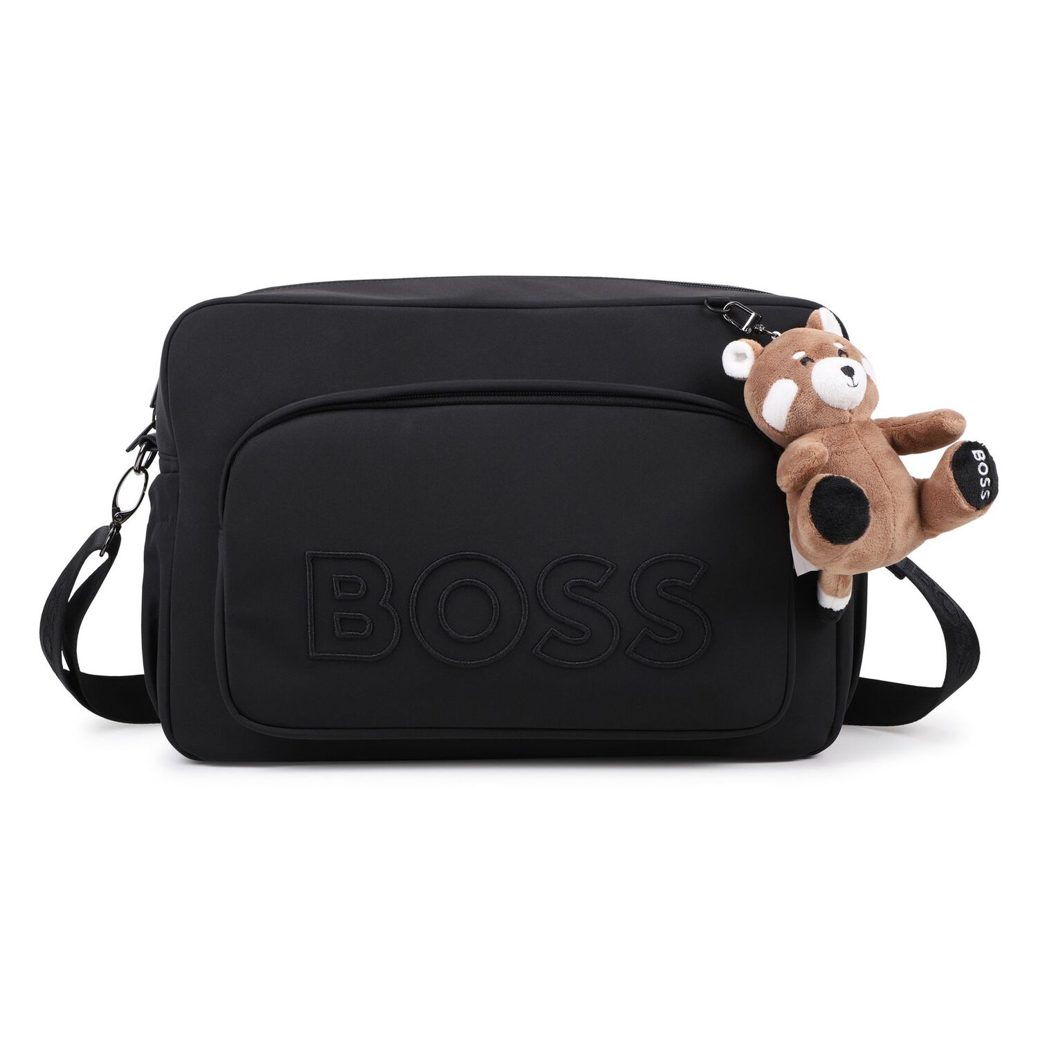Black Logo Red Panda Baby Changing Bag, 1, hi-res