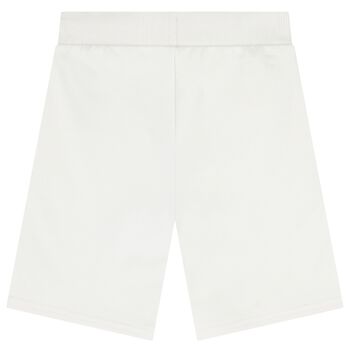 Boys White Teddy Bear Logo Shorts