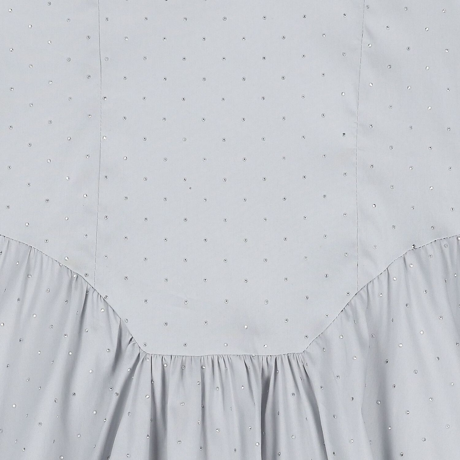 Girls Grey Embellished Rhinestones Dress, 2, hi-res