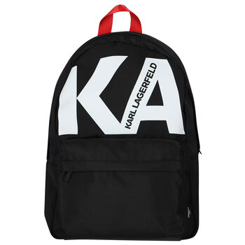 Boys Black Logo Backpack