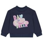 Girls Navy Blue Sequin Sweatshirt, 1, hi-res