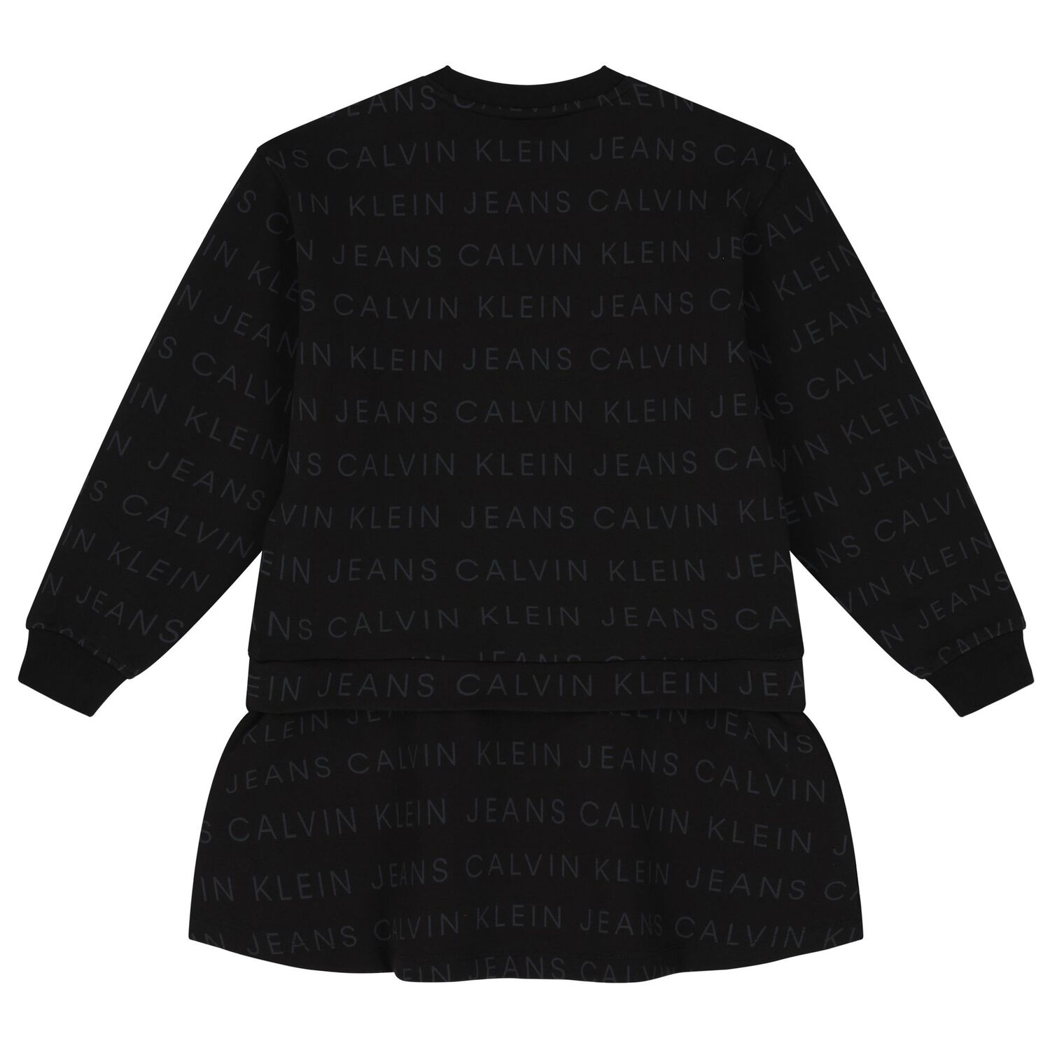 فستان بنات  بالشعار باللون الأسود, 1, hi-res