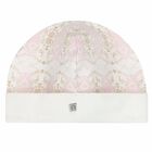 Baby Girls White & Pink Logo Hat, 1, hi-res