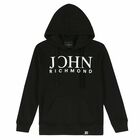 Boys Black Logo Hooded Top, 1, hi-res
