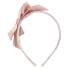 Girls Pink Bow Headband, 1, hi-res