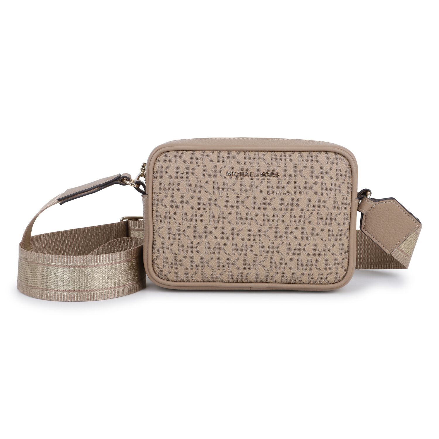 Girls Beige Logo Shoulder Bag, 1, hi-res