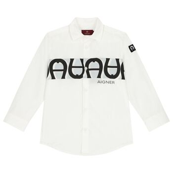 Boys White Logo Shirt