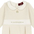 طقم أفرول بالشعار باللون العاجي, 1, hi-res