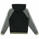 Boys Black & Grey Hooded Top, 1, hi-res