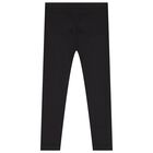 Girls Black Logo Softskin Leggings, 2, hi-res