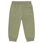 Younger Boys Green Joggers, 1, hi-res