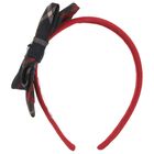 عصابة رأس منقوشة باللون الأزرق الداكن والأحمر للبنات, 1, hi-res