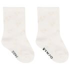White & Ivory Tiger Logo Socks ( 2 Pack ), 2, hi-res