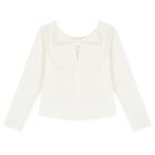 Girls Ivory Sequin Long Sleeve Top, 1, hi-res