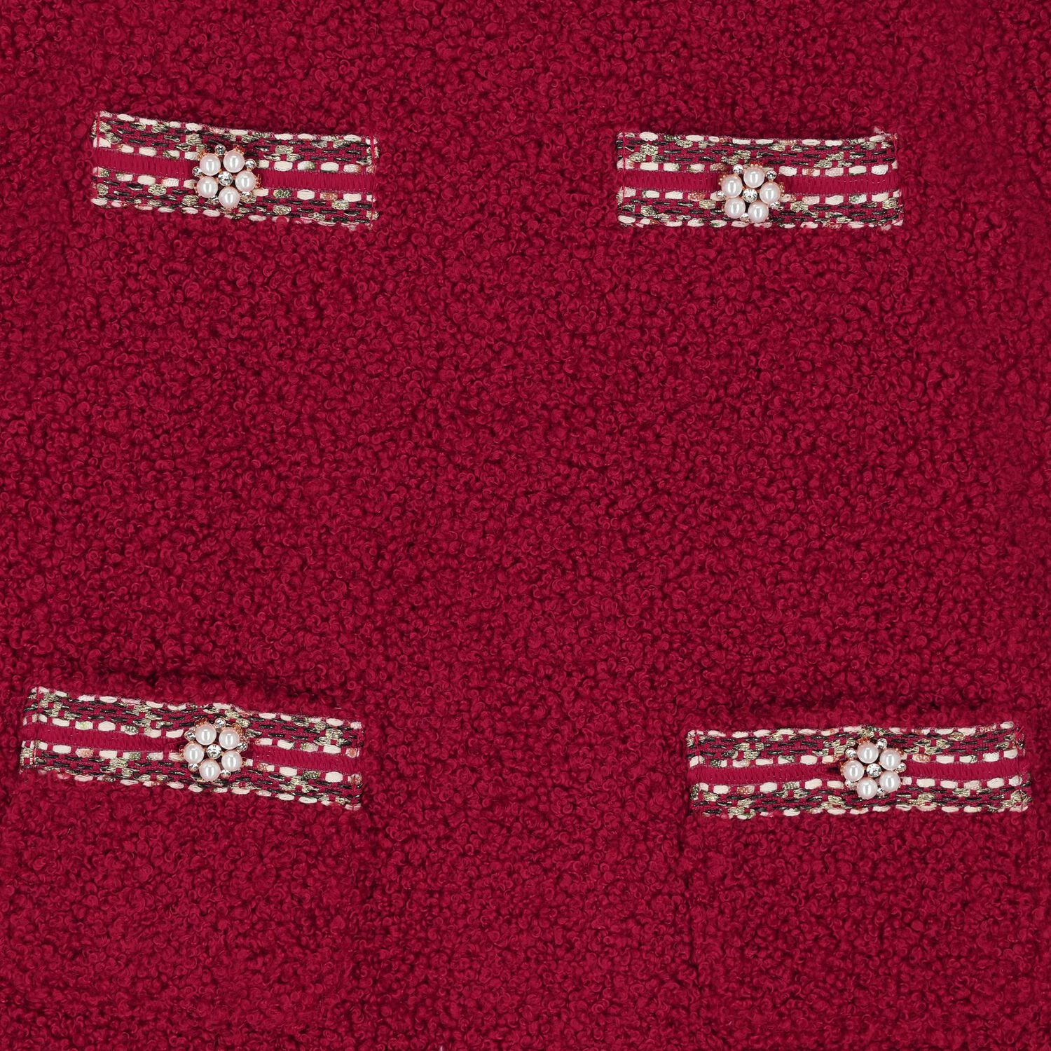 فستان بوكليه للبنات باللون العنابي, 2, hi-res