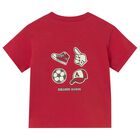 Younger Boys Red Cap T-Shirt, 3, hi-res