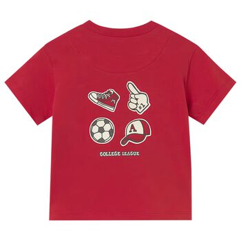 Younger Boys Red Cap T-Shirt
