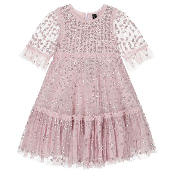 Girls Pink Sequin & Tulle Dress