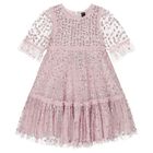 Girls Pink Sequin & Tulle Dress, 2, hi-res
