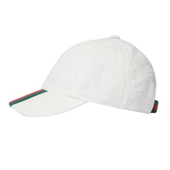 Ivory Web Stripe Logo Cap
