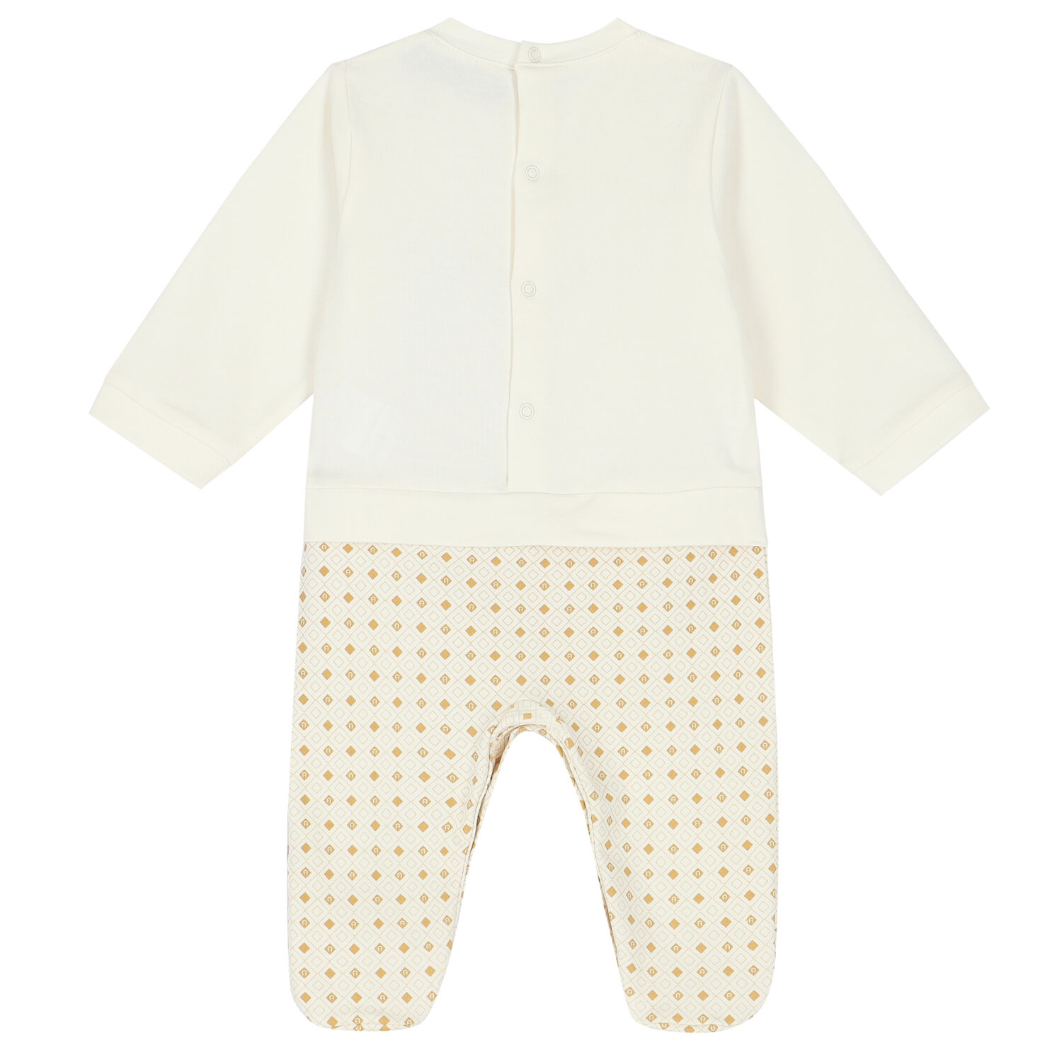 Ivory & Gold Logo Babygrow, 1, hi-res image number null