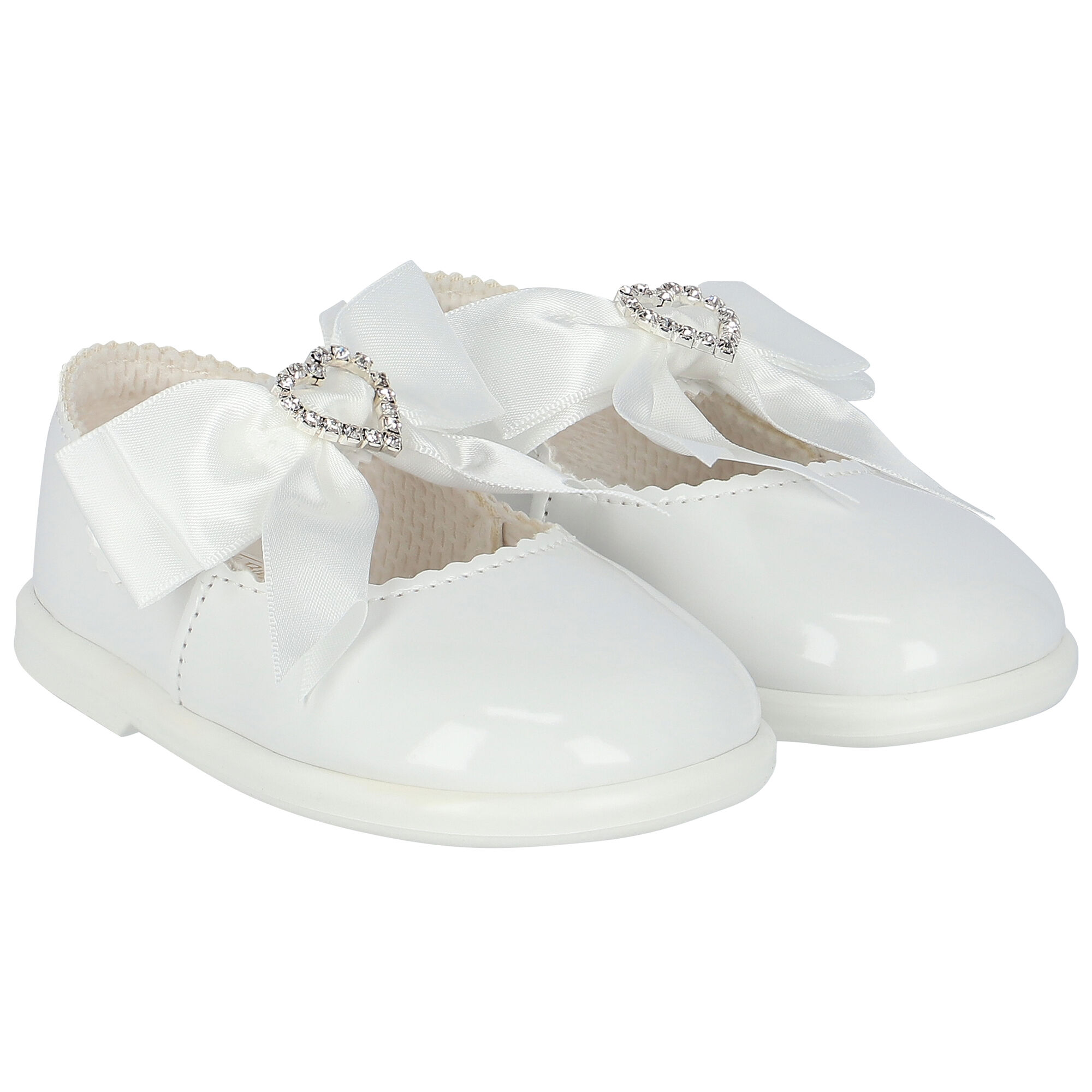 Early Days Baby Girls White Bow Leather Shoes Junior Couture UAE