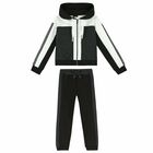 Girls White & Black Tracksuit, 1, hi-res
