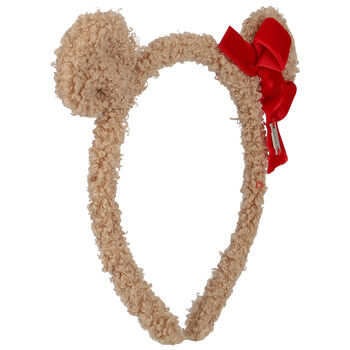 Younger Girls Beige Bow Hairband