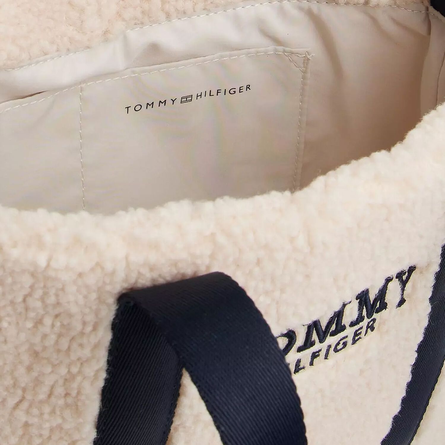 حقيبة حمل شيربا للبنات من الصوف باللون العاجي, 1, hi-res