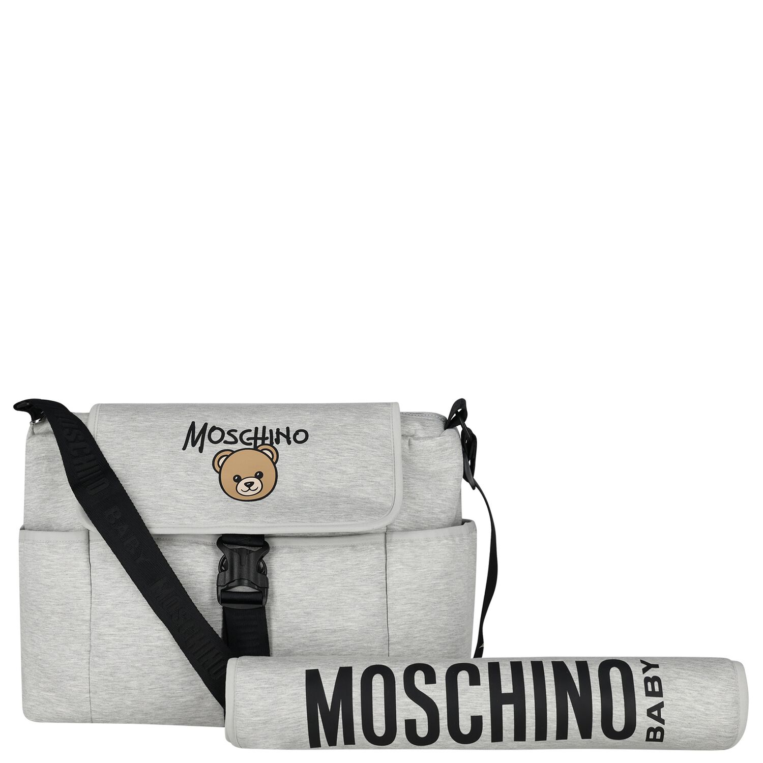 Grey Teddy Bear Logo Baby Changing Bag ( 40CM ), 2, hi-res