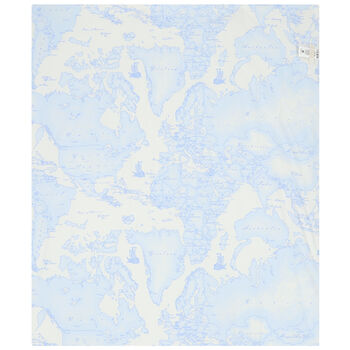 Ivory & Blue Geo Map Logo Blanket