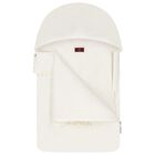 مدس بنات بطبعة الزهور بالشعار  باللون العاجي و الذهبى, 1, hi-res