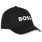 Boys Black Logo Cap, 2, hi-res