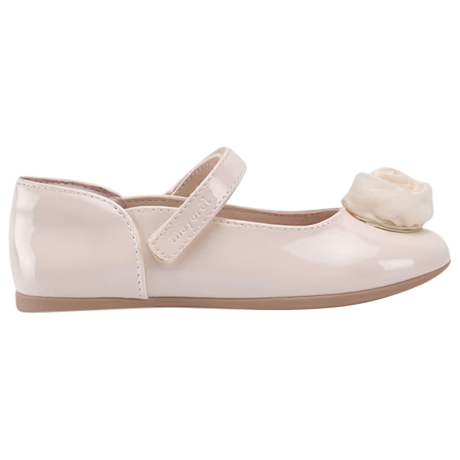 Girls Ivory Flower Shoes , 2, hi-res
