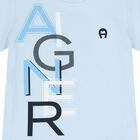 تيشيرت اولاد بالشعار باللون الازرق , 2, hi-res