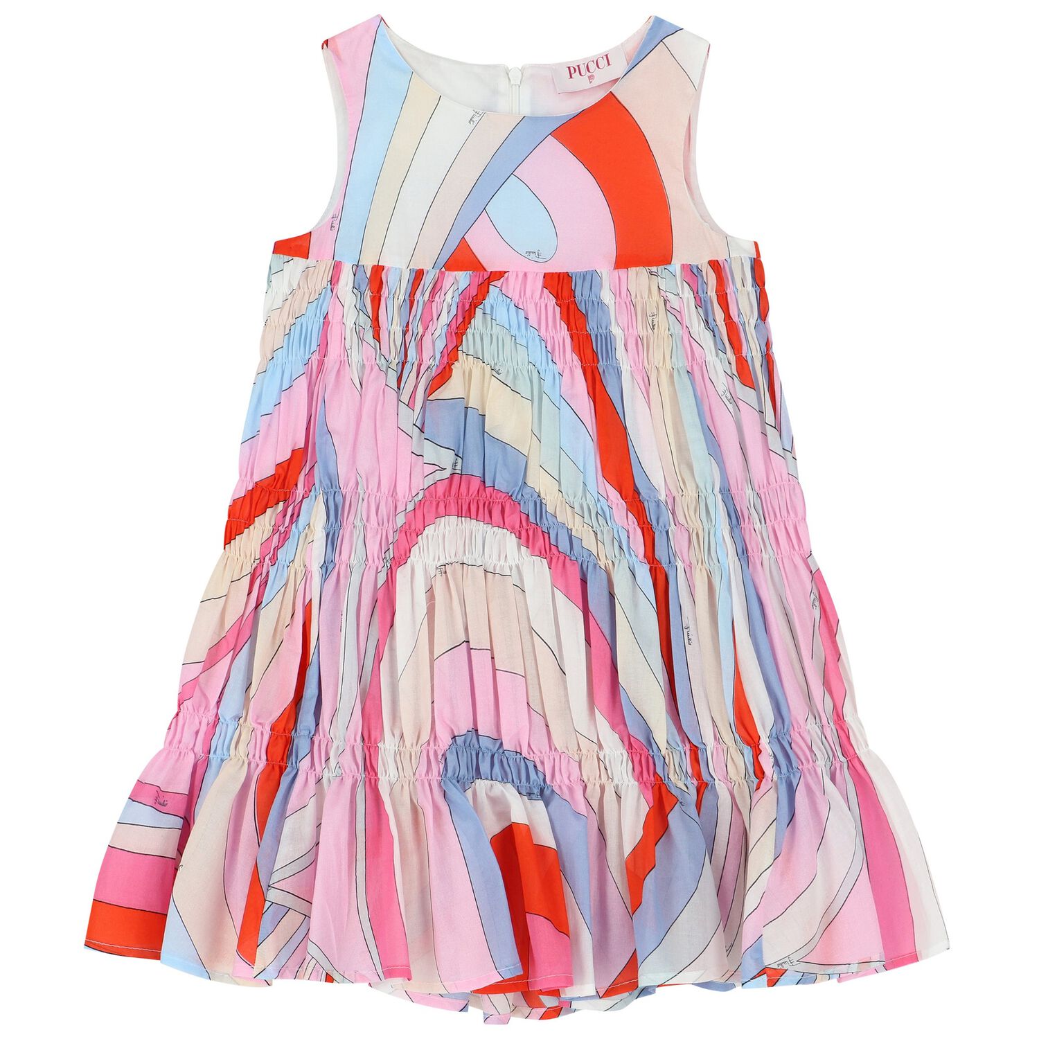 فستان بنات بطيات متعدد الألوان, 1, hi-res