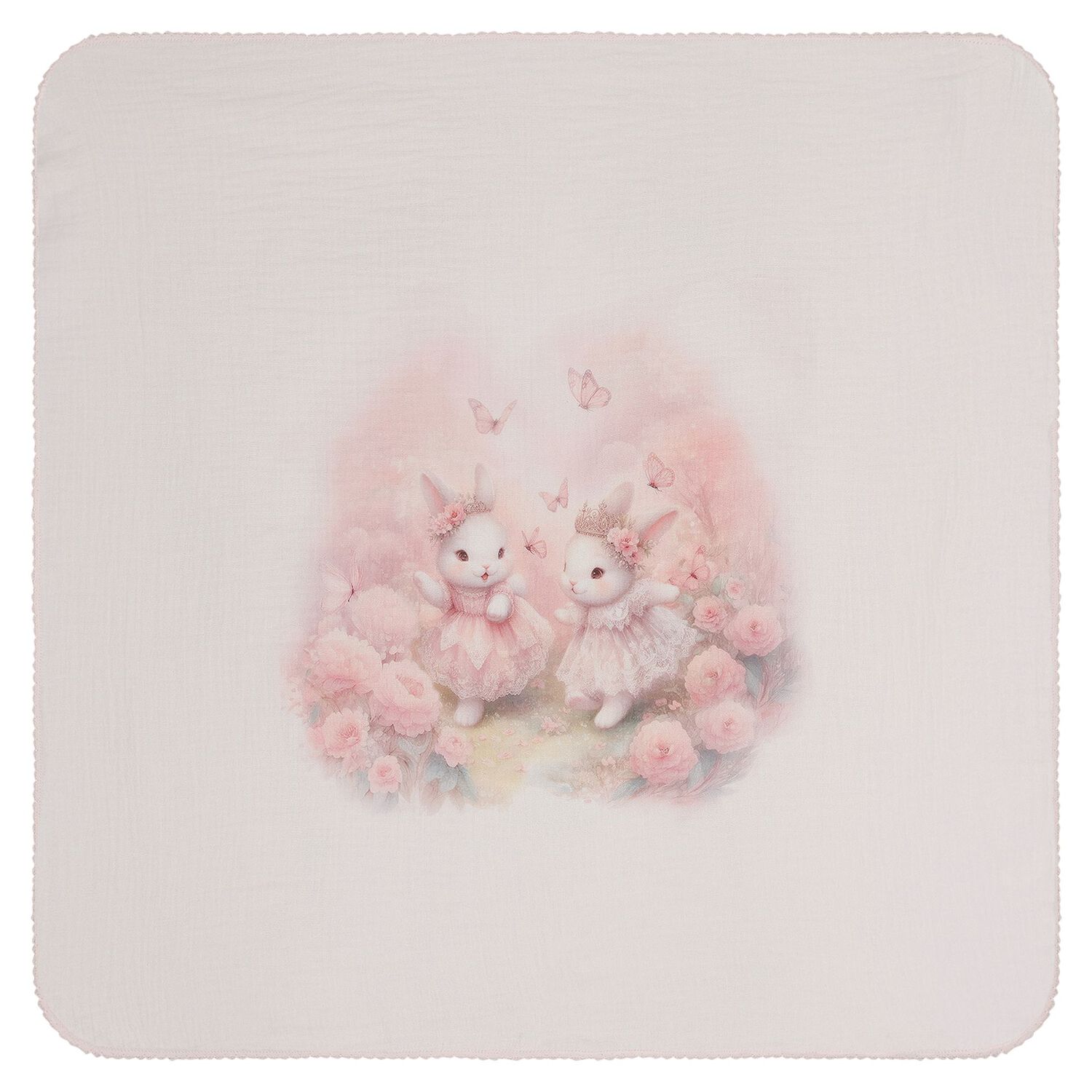 Baby Girls Pink Bunny Muslin Swaddles ( 2-Pack ), 1, hi-res