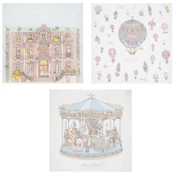 Baby Boys White & Blue Signature Carrés Gift Set