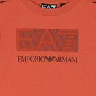 Boys Orange Geometric EA7 T-Shirt, 3, hi-res