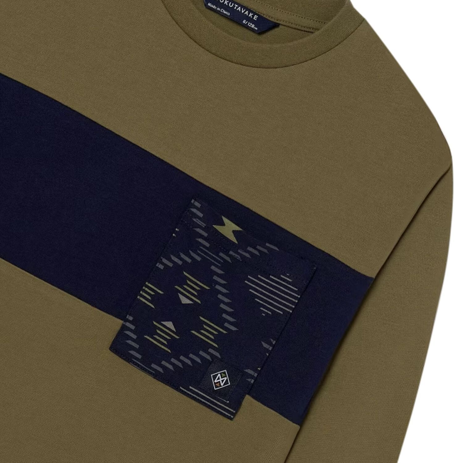 توب أولاد بأكمام بالشعار باللون الأخضر , 1, hi-res