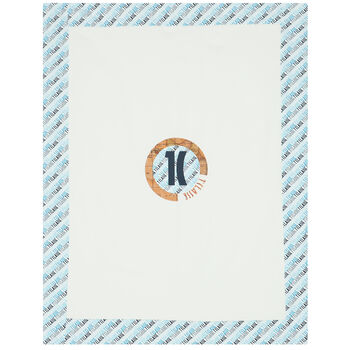 Baby Boys Ivory & Blue Logo Blanket