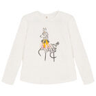 Girls Ivory Lama Top, 1, hi-res