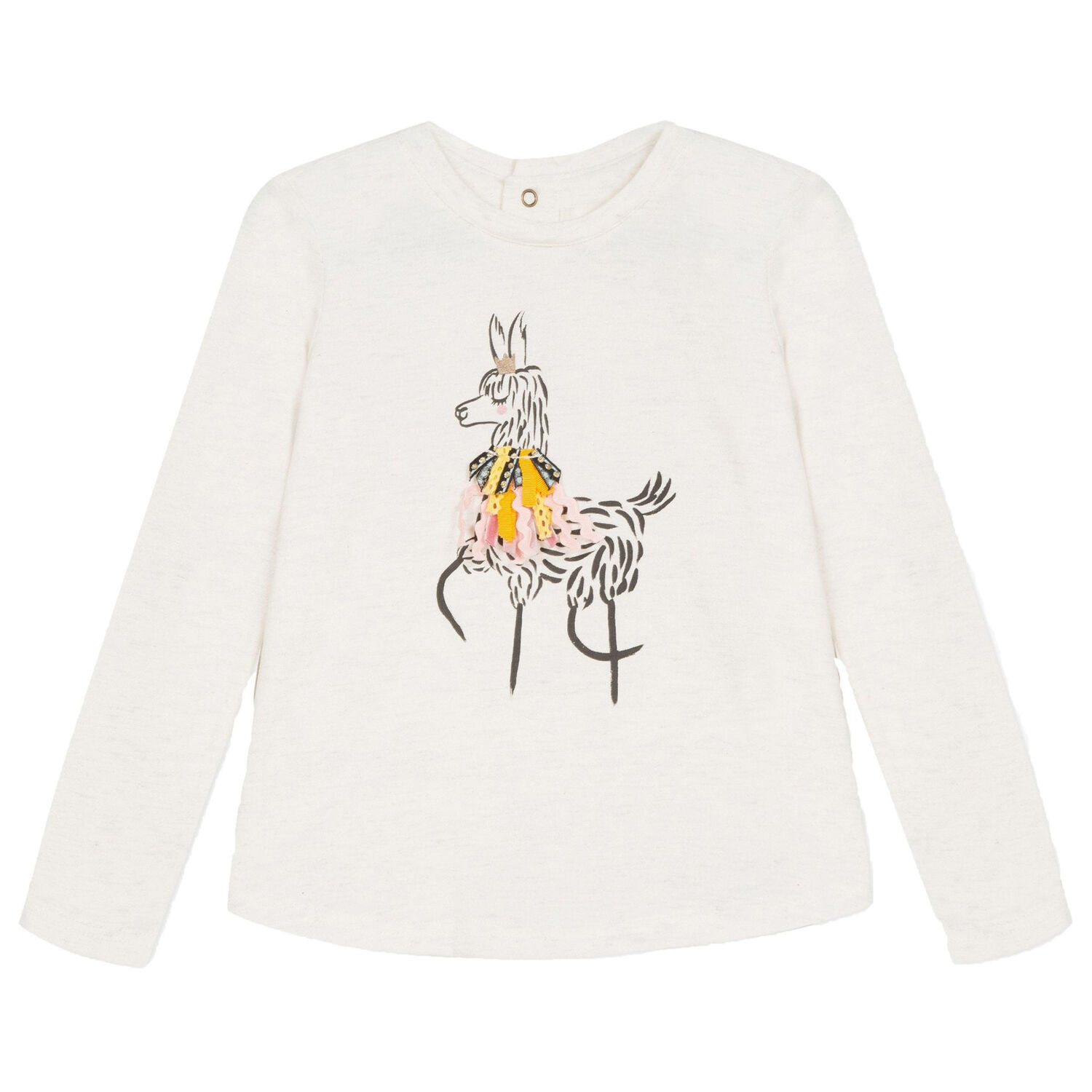 Girls Ivory Lama Top, 1, hi-res image number null