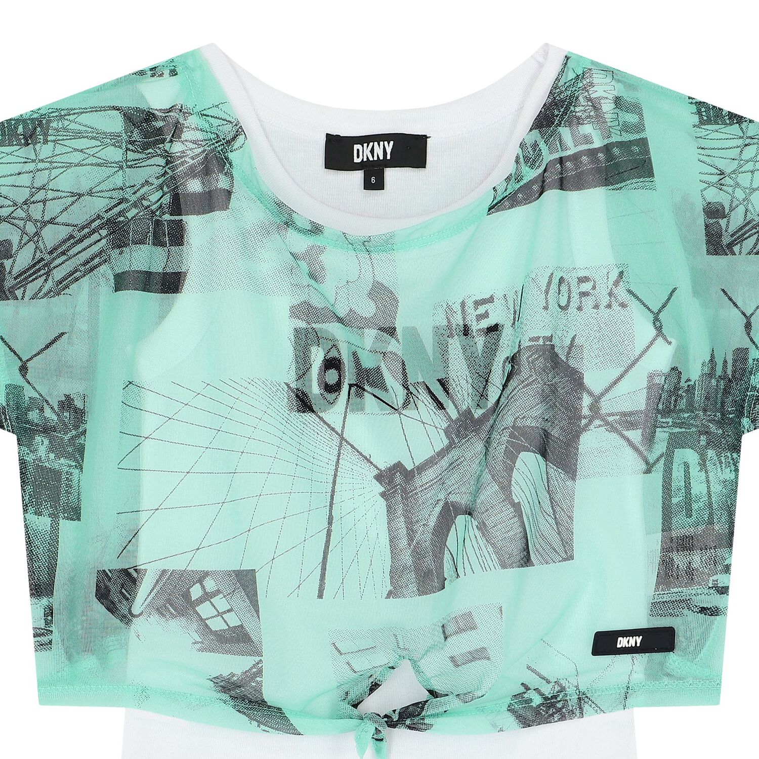 توب بنات الشعار 2 في 1 باللون الأبيض و الأخضر, 1, hi-res image number null