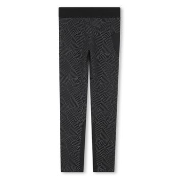 بنطال ليجنز أسود بشعار للبنات