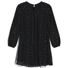 Girls Black Rhinestone Tulle Dress, 1, hi-res