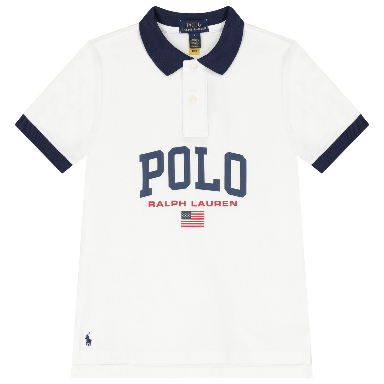 Boys White Logo Polo Shirt, 1, hi-res image number null